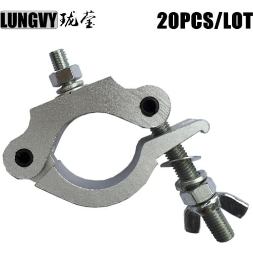 Free Shipping 20pcs/Lot 100KG 40mm-52mm Aluminum Light Clamp Hooks, Stage Truss Light Clamp, Stage Light Pipe Clamp