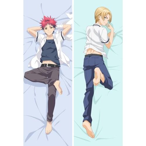 Anime Dakimakura Shokugeki no Soma Food Wars Hugging Body Pillow Case Yukihira soma & Takumi Aldini Male Pillow Cover