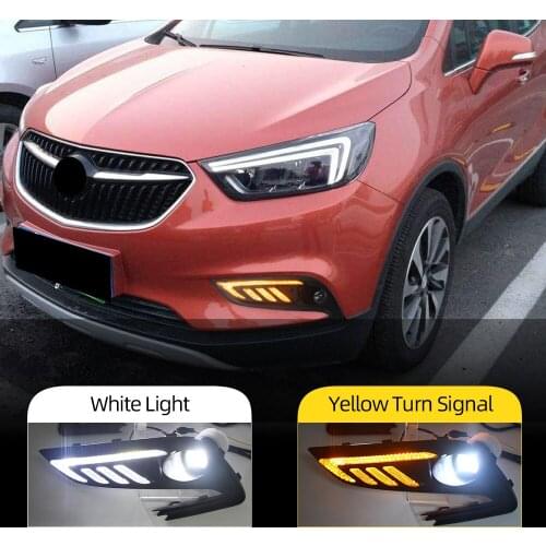 Car flashing 2PCS For Buick Encore Opel mokka 2017 2018 LED DRL Daytime Running Lights turn signal Daylight Fog lamp