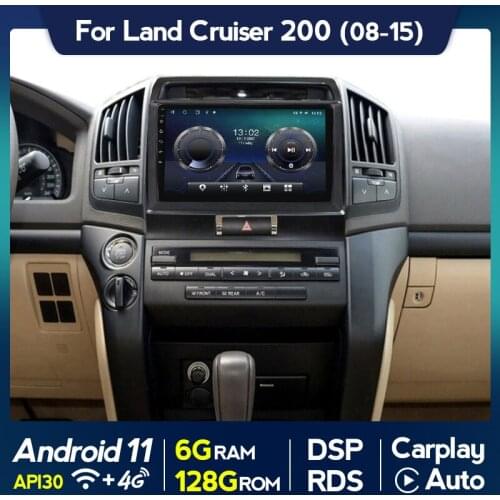 6G + 128G Android 11 Auto Radio For Toyota Land Cruiser 11 200 2008-2015 Car Multimedia Video GPS Navi 2din Stereo Carplay Wifi