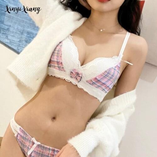 Bra Set Female Sexy Lace Underwear Set Gather Wireless Underwear Adjustable Beautiful Back Lingerie Suit For Women Hot Sell