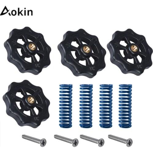 3D Printer Parts Heated Bed Spring Leveling Kit 4PCS Adjustment Nut+4PCS Springs+ 4PCS M4*40 Screws For CR-10 Ender 3 MK3 Hotbed