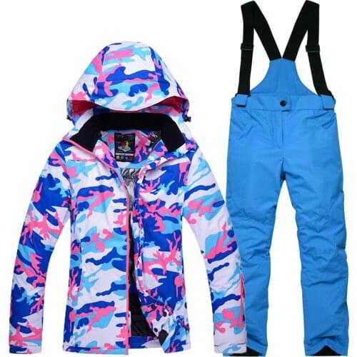 Outdoor Winter Children Thermal Ski Suit Boys Girls Ski Jacket Pants Set Windproof Snowboarding Snow Jackets Kids Skiing Suits