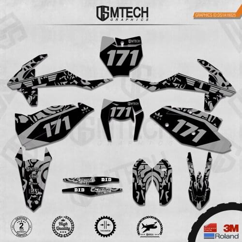 DSMTECH Customized Team Graphics Backgrounds Decals 3M Custom Stickers For KTM 2017-2019 EXC 2016-2018 SXF 025