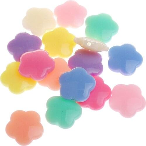 DIY Jewelry Findings Acrylic Planar Spring Fower Beads Solid Pastel Colors Necklace Bracelet Beading Beads Accessory 14mm 480pcs