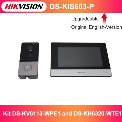 Hikvision IP Video Intercom Kit DS-KIS603-P Include DS-KV6113-WPE1 + DS-KH6320-WTE1 POE Doorbell Door Station WIFI Monitor