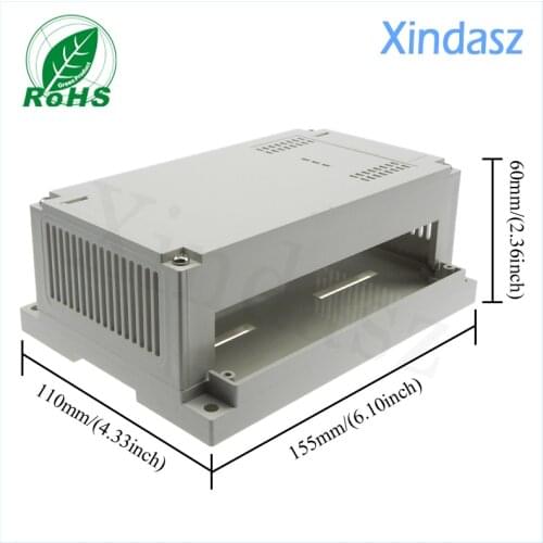 2pcs/lot Plastic electrical enclosures distribution box din rail enclosure plastic box electronics 155*110*60mm