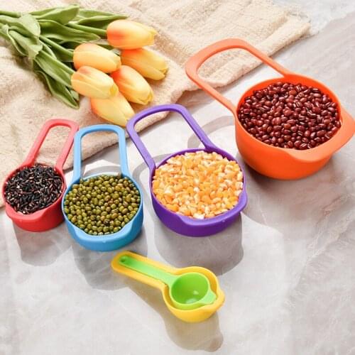 Kitchenware Rice Sieve Salad Plate Washing Vegetables PP Rainbow DIY Baking Ten-piece Set Measuring Cup Measuring Spoon Combinat