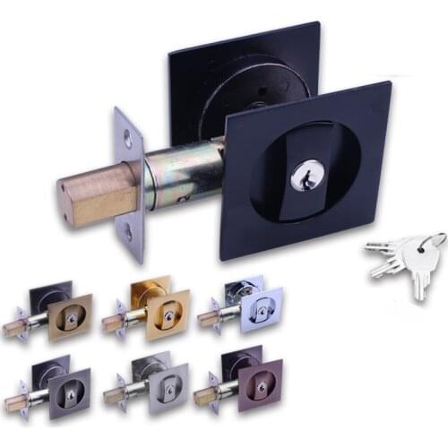 Best Bed Bath Door Lock Mortise Flush Recessed Pull Ring Double Side Square Escape thumb turn
