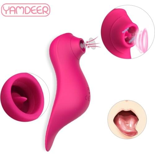 Mini Clit Sucker Vibrator Oral Licking Pussy Tongue Vibrating Nipple Sucking Blowjob Clitoris Stimulator Adult Female Sex Toys