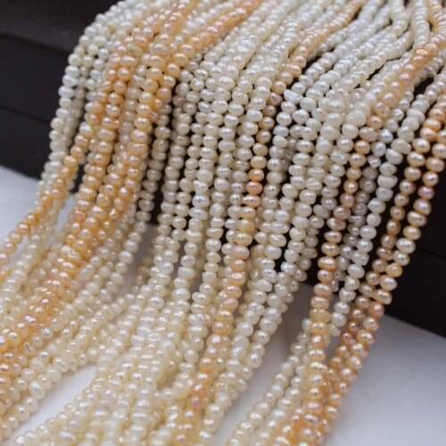 2/3/4mm Mini Small Baroque Pearl Beads DIY Jewelry for Choker Tassel Charm Tiny Elegant Real Natural Freshwater Pearl Beads 37cm