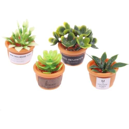 4Pcs Dollhouse Miniature Green Mini Potted For Green Plant In Pot Hot sale