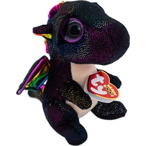 New 6" 15cm Ty （Ainola） Big Eyes Stuffed Peas Plush Animal soft Black dragon Stun Collectible Doll Boy Girl Birthday Gift