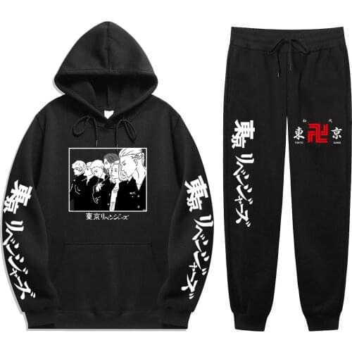 New Anime Tokyo Revengers Autumn Winter Loose Products Man Hoodie +Sweatpants Suit Simplicity Street Suit Set Hot Sale