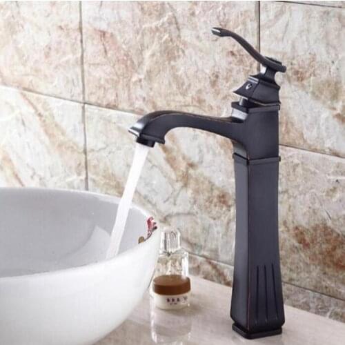 New Arrival Antique Faucet Black Brass Bathroom Basin Faucet Sink tap Tall Vanity Sink faucet Mixer High Quality water tap