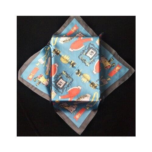 70 * 70cm New Scarf Small Square Female Vintage qi shi fu Print Scarf Professional Decoration Neckerchief women