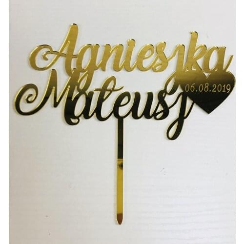 Personalized wedding cake topper,Custom Bride & Groom names with date cake topper,Mr and Mrs Wedding cake topper Decor Supplies