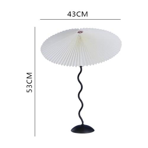 Pleated Skirt LED Umbrella Table Lamp Ins Wrought Iron Curved Art Table Lamp Bedroom Living Room E14 Lamp