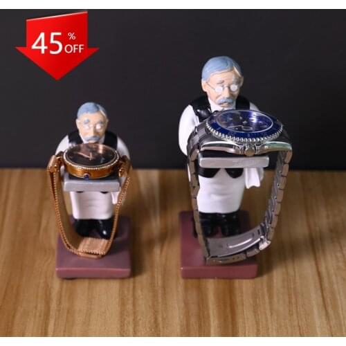 Old Butler Man Watch Stand Old Man Bracelet Ring Stand Creative Glasses Holder Watch Storage Table Jewelry Display Rack