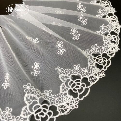 Hollow Rose Flower Embroidery Lace Trim Skirt Accessories Width 18 Cm RS3015