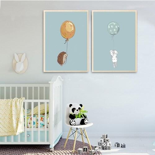 AtFipan Poster Modern Cartoon Cute Decoration For Children Room Spray Paintings Wall Art On Canvas Painting Unframed