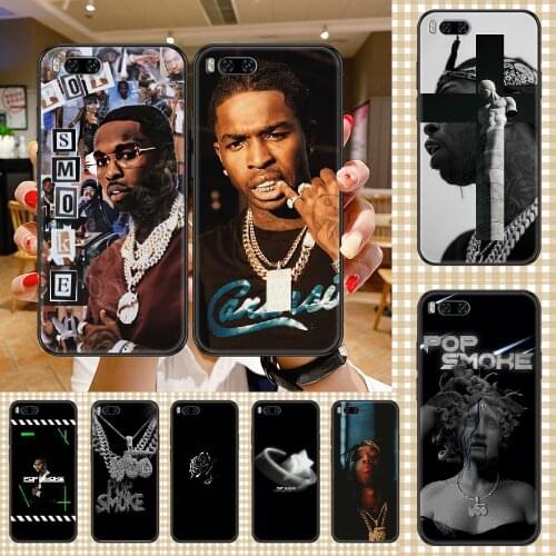 Rapper Pop Smoke Phone case For Xiaomi Mi Max Note 3 A2 A3 8 9 9T 10 Lite Pro Ultra black 3D bumper luxury hoesjes painting
