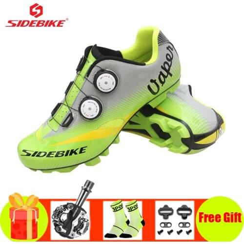 SIDEBIKE green mountain bike shoes sapatilha ciclismo mtb pedals cycling sneakers self-locking breathable riding bicycle shoes
