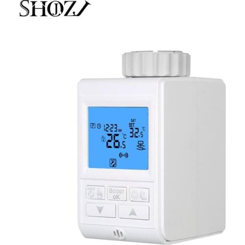 TUYA Zigbee TRV Valve Controller Thermostat Smart Thermostatic Radiator Heater Temperature Voice Control Works with Alexa Google