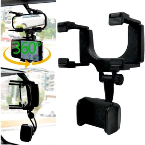 Universal 360° Car Rearview Mirror Mount Stand Holder Cradle For Cell Phone GPS Car Rear View Mirror Holder Phone Accessories