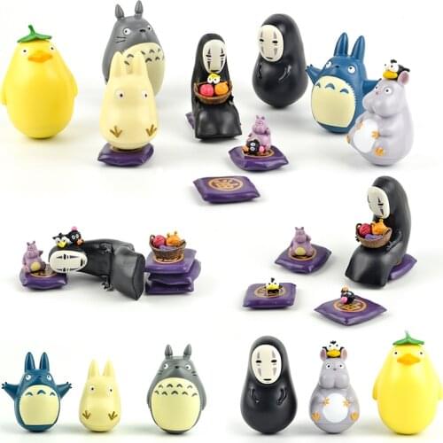 Japan capsule toys Spirited Away anime cartoon cute kawaii totoro no face man rat tumbler lind box gashapon figures desktop Toy
