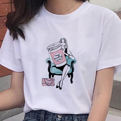 Sexy Coffee Beauty Printed T Shirt Women 90s Graphic T-shirt Harajuku Tops Tee Cute Short Sleeve Casual Female Tshirts Clothes