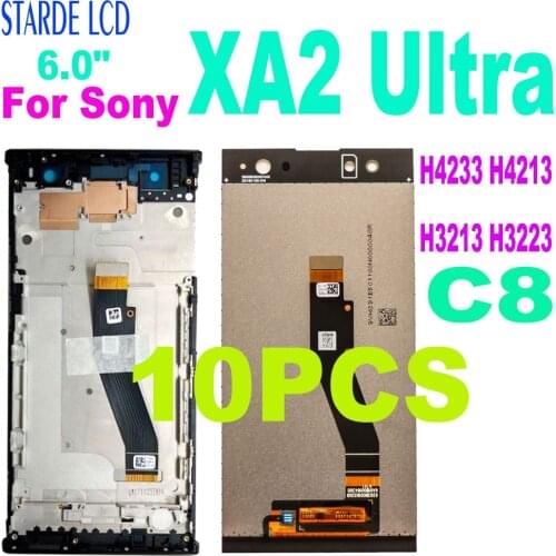 10PCS For Sony XA2 Ultra LCD Display Touch Screen Digitizer H4233 H4213 H3213 H3223 For SONY Xperia XA2 Ultra LCD C8 Replacement