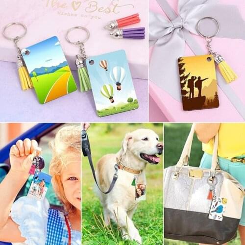 T8DE Sublimation Keychain Blank 160 Pieces Sublimation Blank Products Batch Heat Press Transfer Double-sided Keychain