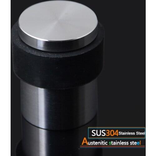 High Quality 2PCS 304 Stainless Steel Door Stopper Stop Doorstops Rubber Floor Protector