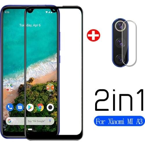 2in1 camera lens tempered glass for xiaomi mi a3 screen protector xiomi mi a3 mia3 a 3 3a xiaomia3 safety Glass protective film
