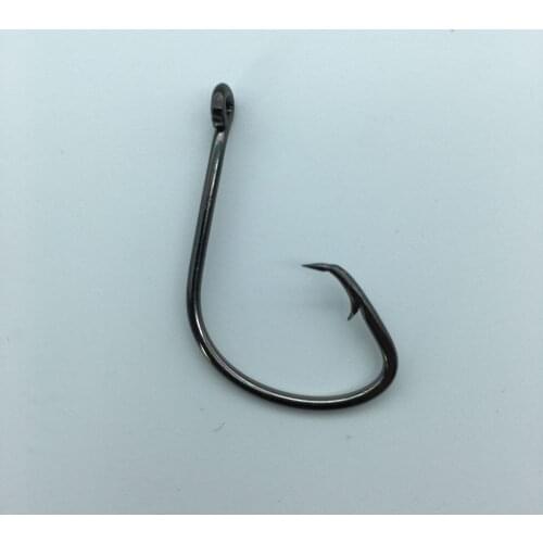 50pc 7381 Fishing Hooks Black Color Octopus/Circle Sport Circle Fish Hook Jig Big 1# 1/0# 2/0# 3/0# 4/0# 5/0# Size Bass