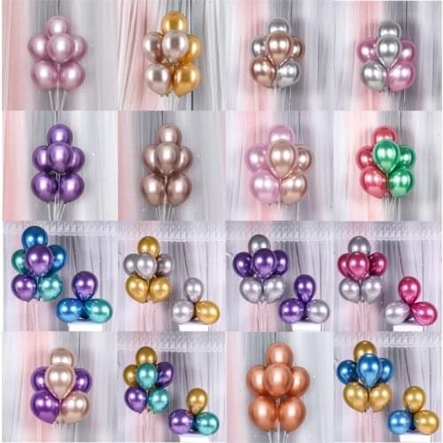 7pcs/10inch rose gold champagne gold metal latex table floating wedding decoration birthday party balloon decoration baby shower