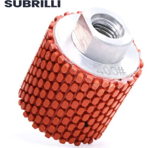 SUBRILLI 2" 50mm Diamond Resin Bond Drum Wheel Polishing Grinding Wheel For Countertop Bowl Holes Granite Marble Stone Abrasive