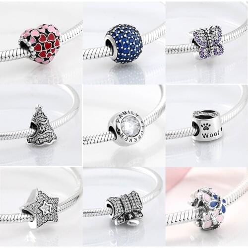 2021 Fashion Trend 925 Sterling Silver Clear CZ Forever Family Fine Beads Fit Original JIUHAO Charm Bracelet Jewelry Making