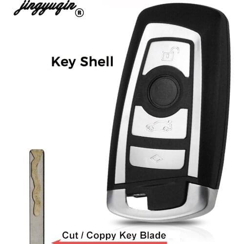Jingyuqin For BMW 5 7 Series with Emergency Cut Blade Keyless Entry Fob Car-Styling Alarm Case 4 Buttons Smart Remote Key Shell