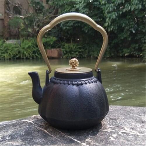 Japanese style iron casting kettle charcoal stove iron teapot retro brewing tea pot 1pc