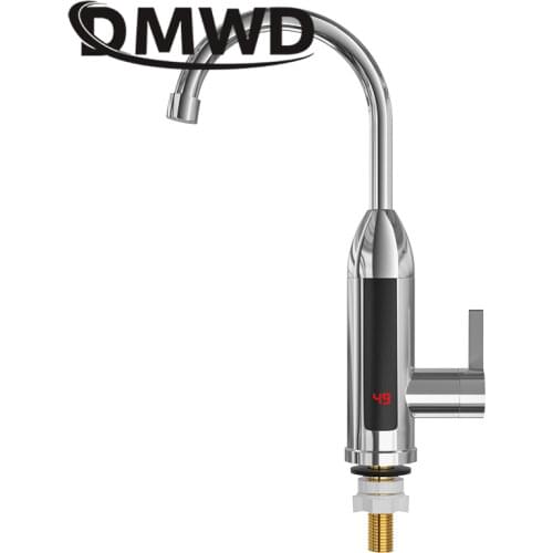 DMWD Electric Kitchen Instant Heating Faucet Heater Hot Cold Dual-use Tankless Water Quickly Heating Tap Shower With LED Display