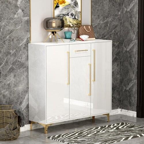 European-style wooden shoe cabinets electroplating paint living room multifunctional hallway storage shoe rack furniture YEDB