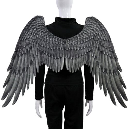 Halloween 3D Angel Devil Wings Mardi Gras Theme Party Cosplay Accessories For Children Adult Big Large Black Wings Costume