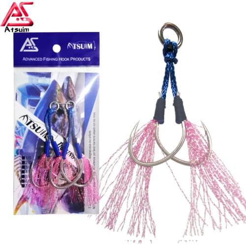 AS 10pcs Fishing Jig BKK Hooks Strong Strength Anti-corrosion Slow Fast Jigging Carbon Falling Saltwater Lure Hook Accessories