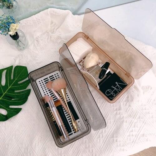 Make-up brush collection box with cover dust-proof eyebrow pen eye shadow brush lipstick makeup egg cosmetics collection box