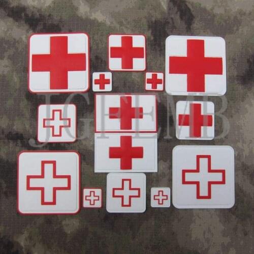 The Red Cross tactical medical 3D PVC patch Badges soft shell Outdoor Military Tactical Jacket