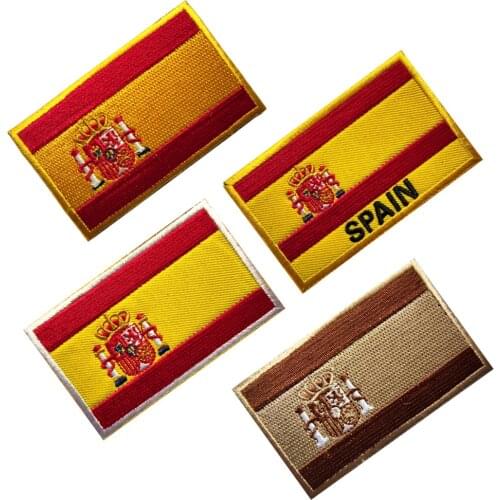 Embroidery HOOK&LOOP SPAIN patch national flag cartoon patches for bag hat badges applique patches for clothing EQ-2414