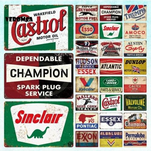 Champion Metal Brand Poster Tin Sign Vintage Wall Stickers Plates Plaque Metal Signs for Man Cave Gamer Room Home Decorative