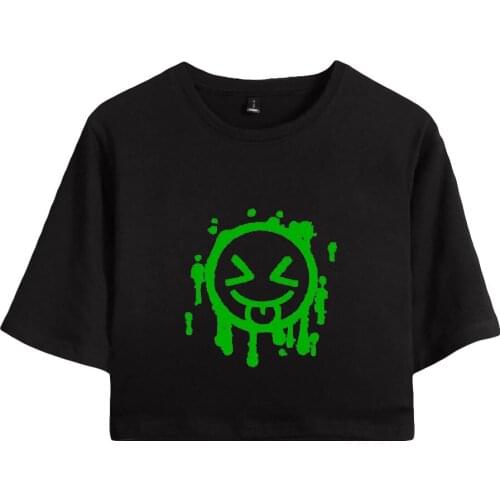 Michaelmcchill Dream Team GNF Ranboo MCYT print Spring Summer Holiday youthful Women/girl sexy bare midriff Kawaii Style T-shirt